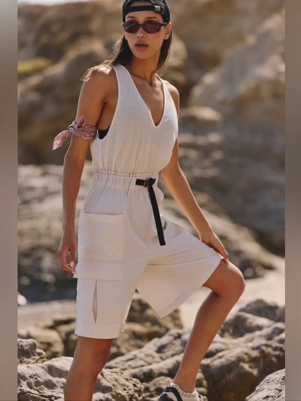 NWT Free People Scout Shortsie Romper Tofu Combo Size Medium